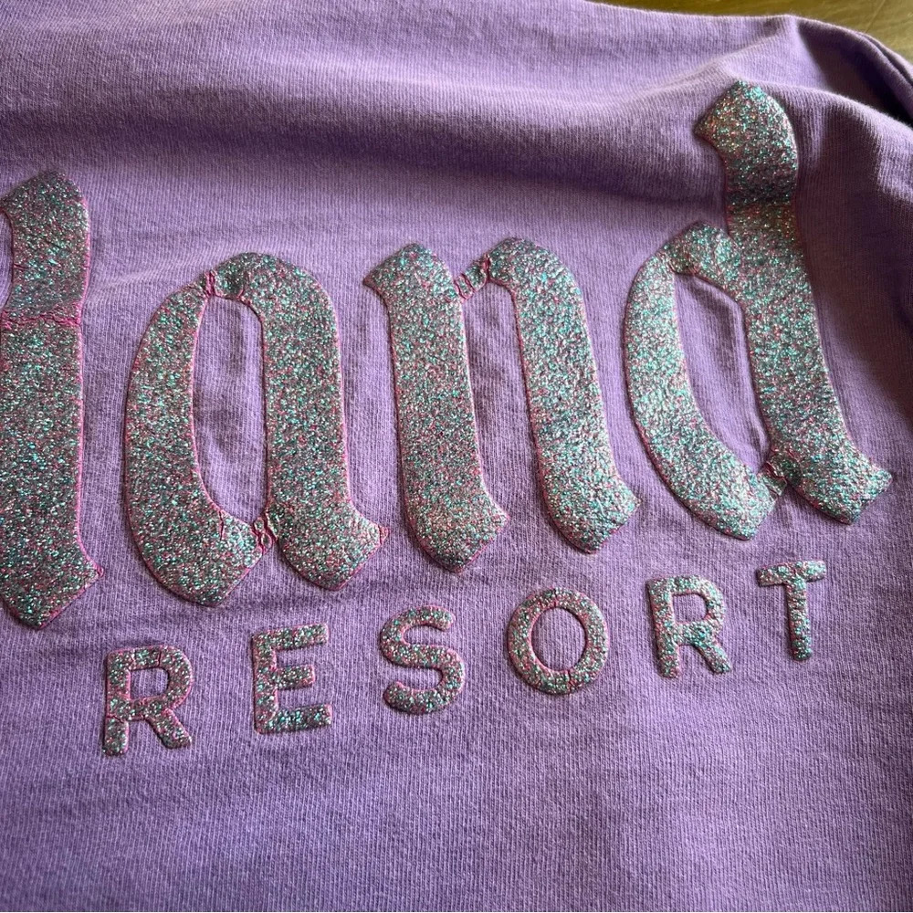 Disney Spirit Jersey Purple Glitter Disneyland Resort S Flawed Oversized - Picture 11 of 13